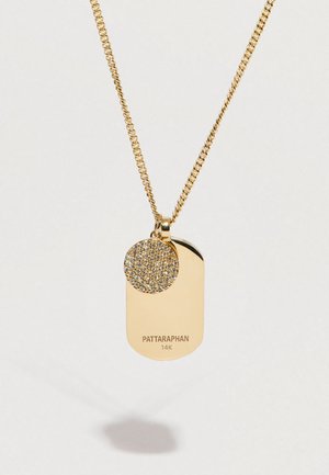PAVÉ TAGGED ID NECKLACE UNISEX - Κολιέ - yellow gold-coloured