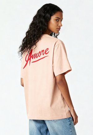 AMORE BACK PRINT HEAVYWEIGHT - Majica kratkih rukava s printom - light pink