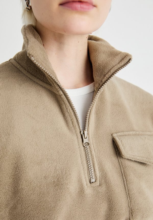 PCJERIANA HALF ZIP JACKET - Fleece jumper - beige2