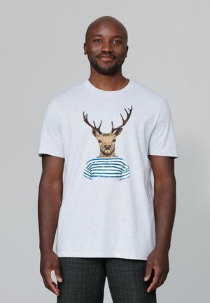 HIRSCH - T-shirt imprimé - cool heather grey