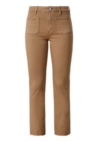 Proste jeansy typu straight-leg wykonane z mieszanki bawełny. Posiadają zapięcie na guziki z przodu, dwie tylne kieszenie i minimalny ścieg.