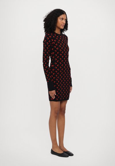 MARINE SERRE MOON MINI DRESS - Vestido de punto - black