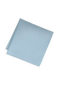 Hellblaues, strukturiertes Gewebe mit einem Rautenmuster, gefaltet, aus gewebtem Stoff. Glatte Oberfläche mit einem weichen Griff, geeignet für verschiedene Anwendungen.