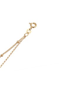 Guldtonet metal kæd Necklace med en havklips. Har to dekorative strenge og et prægede 925-mærke, der angiver sølvindhold.