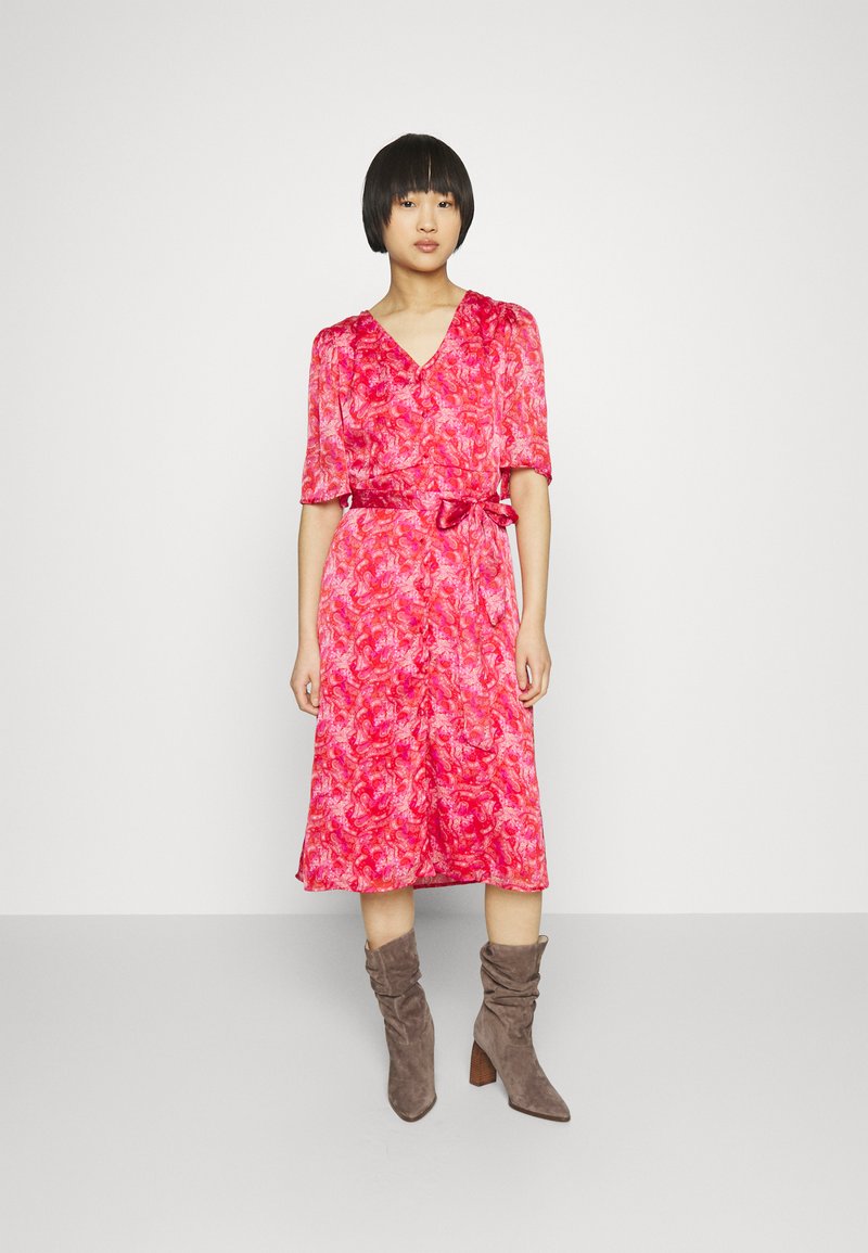 VILA Petite VILAYLA MIDI DRESS - Srajčna obleka - pink yarrow vie