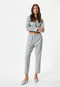 Koton HIGH RISE WAIST DETAIL - Tygbyxor - grey