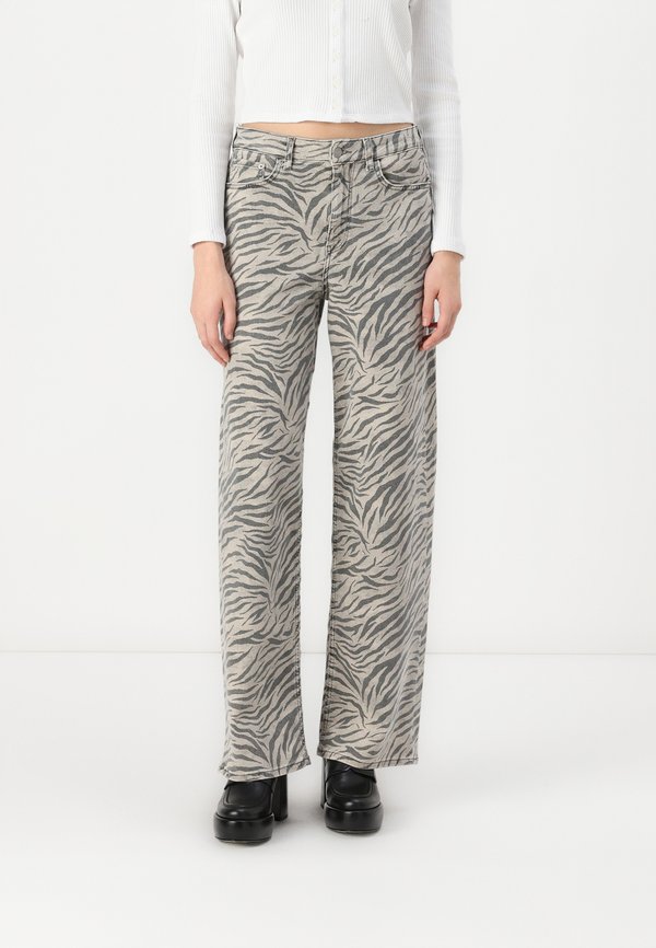 JXSARAH TOKYO ZEBRA WIDE PANT - Trousers - feather gray