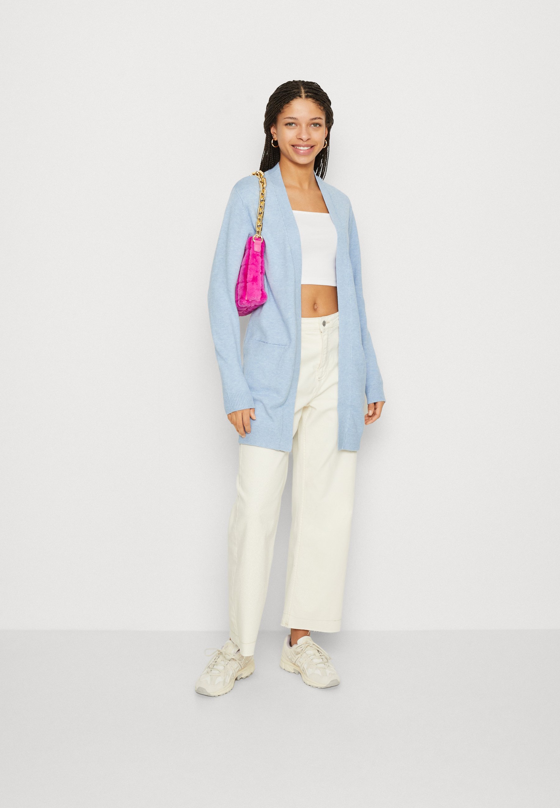 売れ筋商品|||ビーヤング ニット&セーター レディース アウター BYMMPIMBA - Cardigan - blue bell melange Sugar Breeze Striped Knit Cardigan Blue