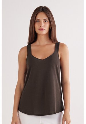 Intimissimi, PIQUÉ TANK - Unterhemd/-shirt - brown