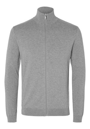Selected, SLHBERG FULL ZIP - Neuletakki - medium grey melange