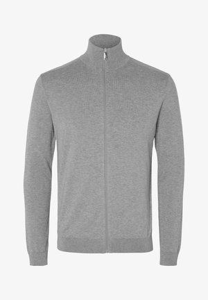 Selected, SLHBERG FULL ZIP - Neuletakki - medium grey melange