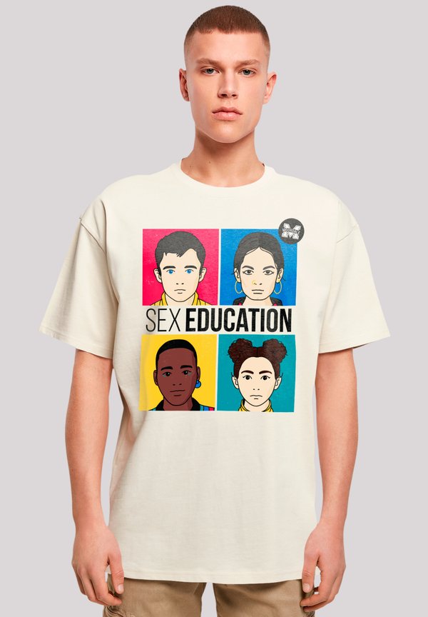 SEX EDUCATION TEEN ILLUSTRATED NETFLIX TV SERIES - T-Shirt print - sand