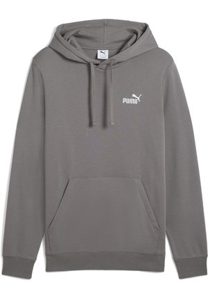 Pilkas džemperis su gobtuvu, kengūros kišene ir ribotu rankogalių dizainu. Krūtinėje yra balta Puma logo. Minkšta audinio tekstūra.