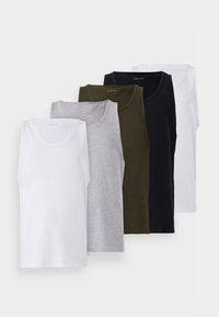 5 PACK - Top - white / mottled grey / lack