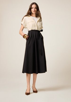 BICOLOR CON FUSCIACCA - Shirt dress - nero
