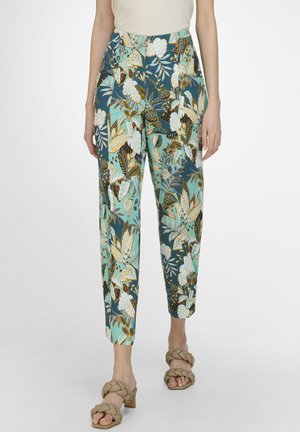 WITH BOTANY PATTERN - Bukser - smaragd multicolor