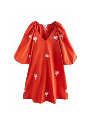 SLEEVED REGULAR FIT - Nappali ruha - red