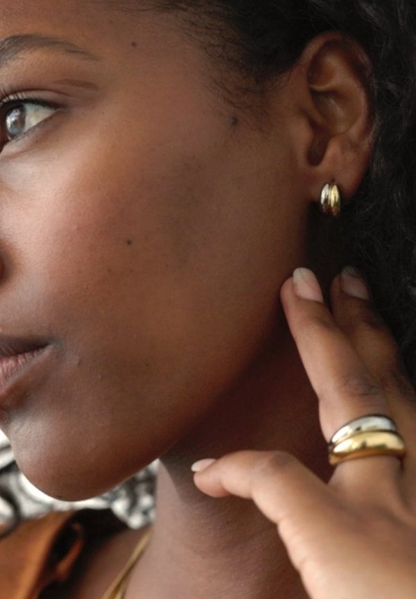 FURO DUO MIXED STUDS - Ohrringe - steel