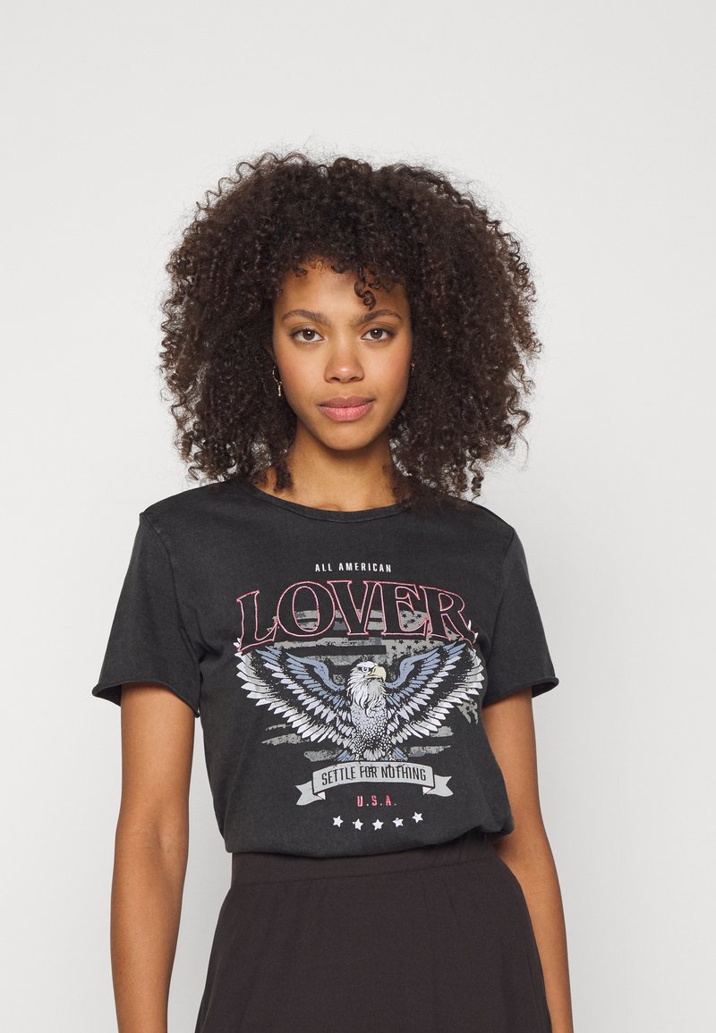 T-Shirt Bambine Con Stampa Puffi - Cotone E Poliestere, Grigio Melange - Foto 2