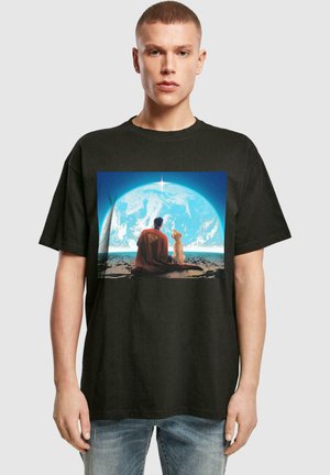 SUPERMAN LOOKING ON EARTH HEAVY - Print T-shirt - black