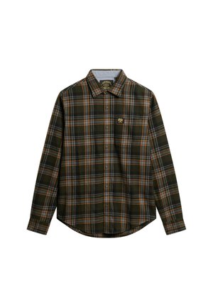 Superdry LONG SLEEVE LUMBER - Overhemd - buckshot check olive