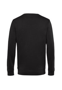 Felpa nera con maniche lunghe, collo rotondo e polsini a costine. Tessuto morbido, senza motivi o loghi visibili. Design semplice.
