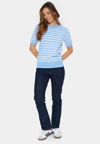 Saint Tropez MILA STRIPED - Triko s potiskem - heather