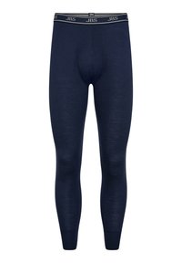 Marineblaue Unterwäsche aus weichem Material, mit körpernahem Schnitt, flexiblem Bund mit Logo und verstärkten Nähten an den Säumen.