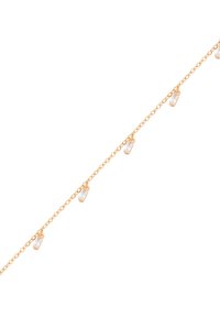 Bracciale in oro con molte piccole accentuazioni di cristalli trasparenti, caratterizzato da un design delicato e una lucentezza sottile in un motivo uniforme.