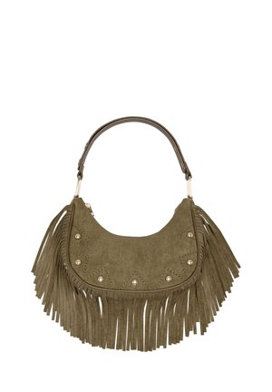 Friends Like These, FRINGE TASSEL STUDDED SHOULDER BAG - Håndtasker - khaki green