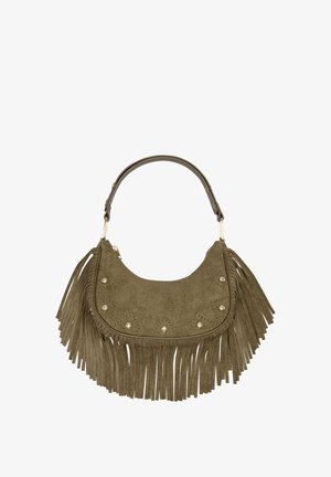 Friends Like These, FRINGE TASSEL STUDDED SHOULDER BAG - Håndtasker - khaki green