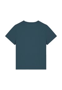 Kurzarm-T-Shirt mit Rundhalsausschnitt in Dunkeltürkis. Glattes Material mit schlichtem Design und ohne sichtbare Logos oder Muster.