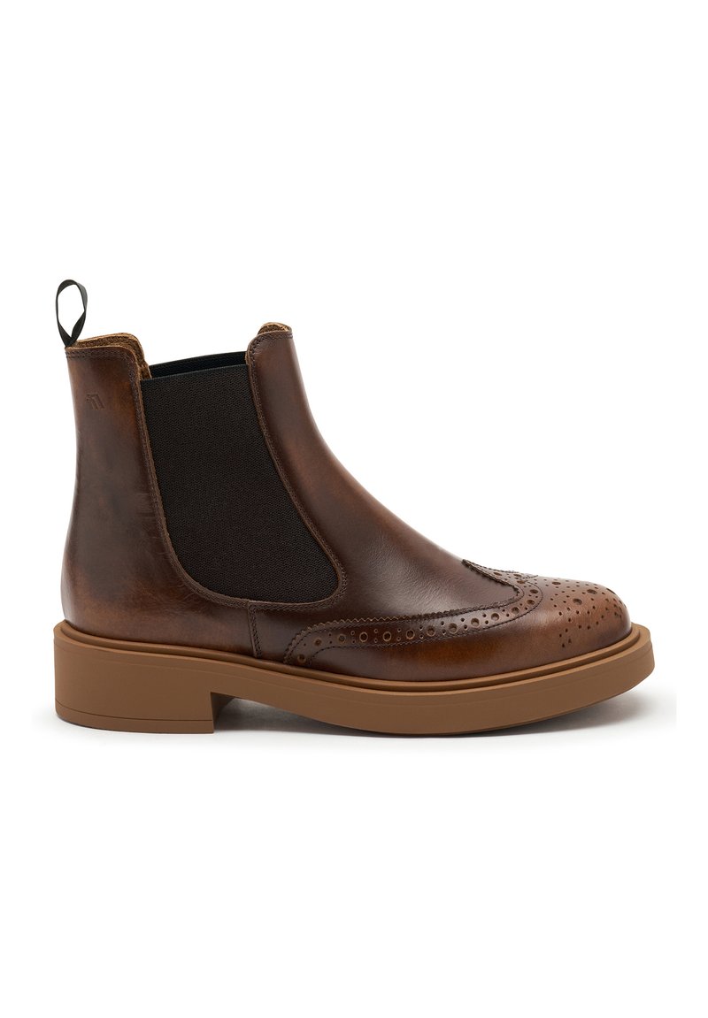 Frau Shoes COLOUR-BLOCK CHELSEA - Stivaletti con plateau - brown