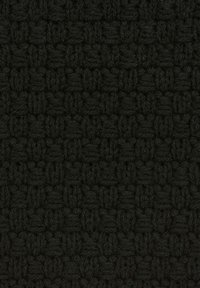 Tessuto nero intrecciato con una trama densa, che presenta una superficie leggermente soffice creata dall'intreccio di filati spessi.