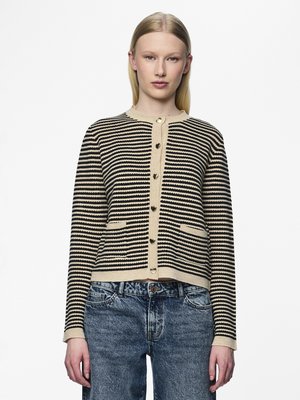 Pieces PCNISA CARDIGAN - Cardigan - cloud dancer/black