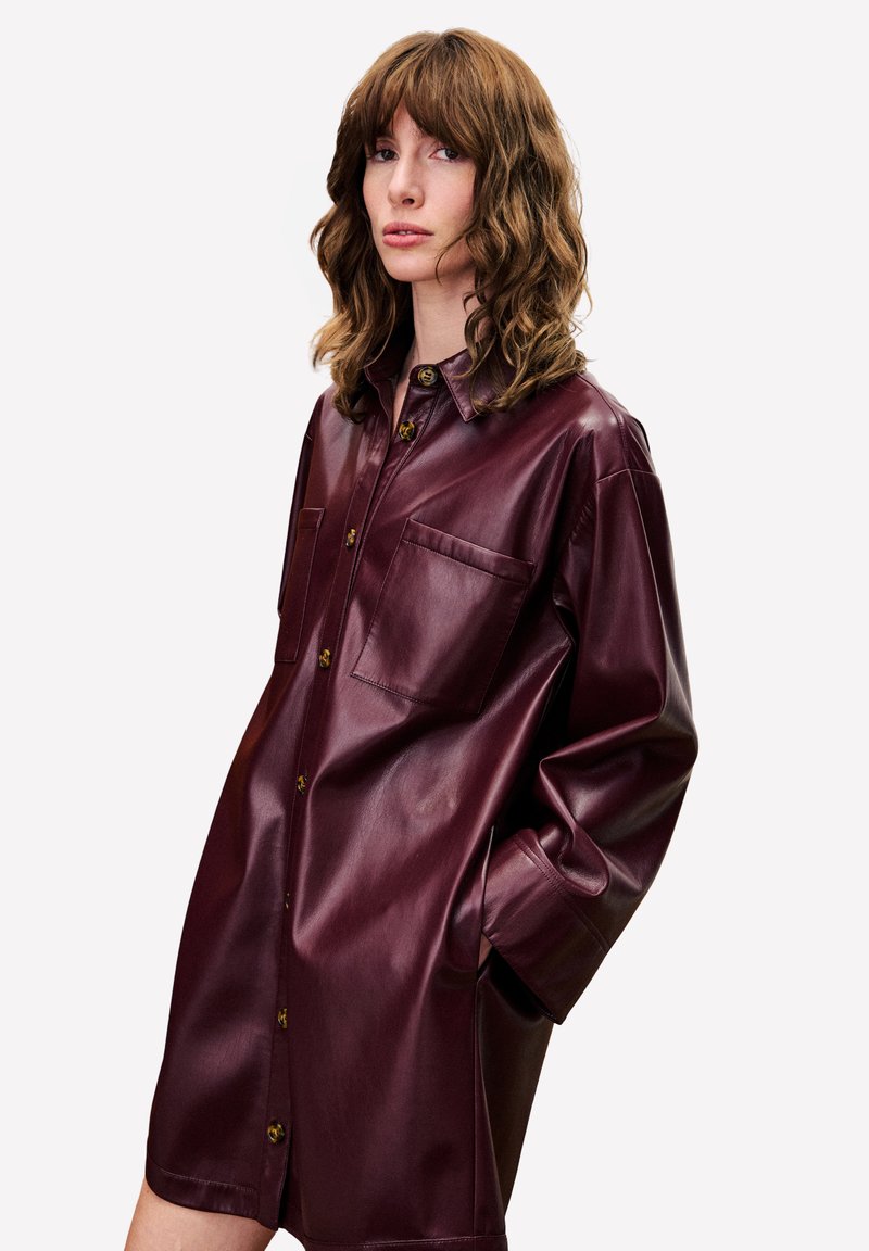 FRNCH ERNAUX - Shirt dress - bordeaux - Zalando
