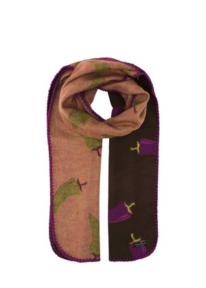 FRAAS, DOUBLEFACE CASHMINK WITH CHILI DESIGN - Scarf - spiced plum