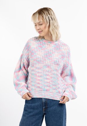 Striktrøje - rosa/mehrfarbig