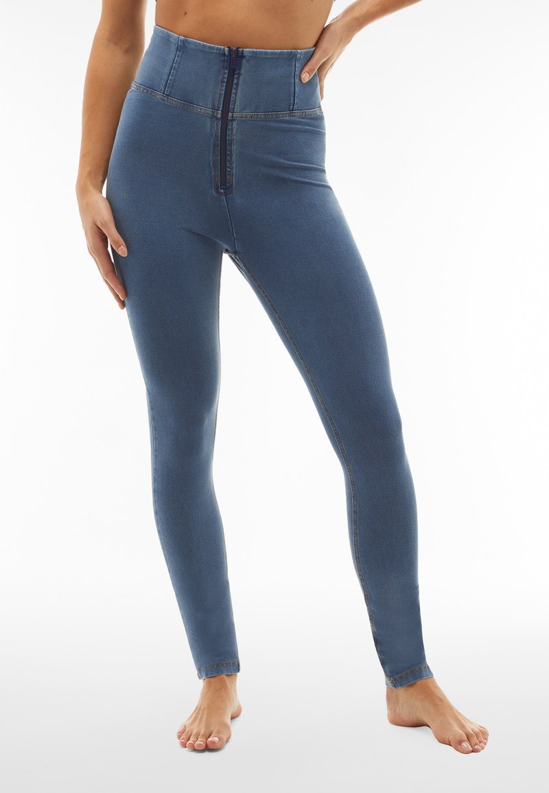 Freddy CURVY VITA ALTA  - Pantalones - clear jeans yellow seams