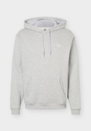 Under Armour, RIVAL HOODIE - Kapuutsiga pusa - mod gray light heather/white