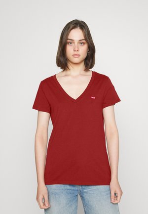 PERFECT V NECK - T-shirt imprimé - fired brick
