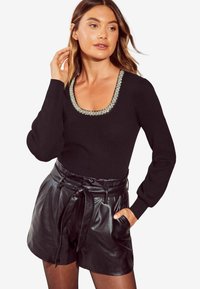 Friends Like These DIAMANTE TRIM NECK - Džemperis - black