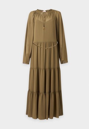 MICHAEL Michael Kors, SMOCK TIE NECK DRESS - Μάξι φόρεμα - safari green