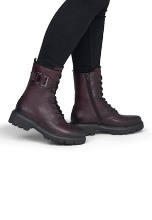 Remonte, REMONTE SCHNÜRSTIEFEL D1W82 - Bottines à plateau - red