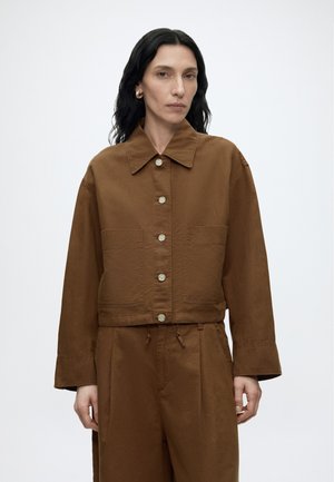 Marc O'Polo DENIM LINEN BLEND OUTDOOR JACKET - Ελαφρύ μπουφάν - umbra brown