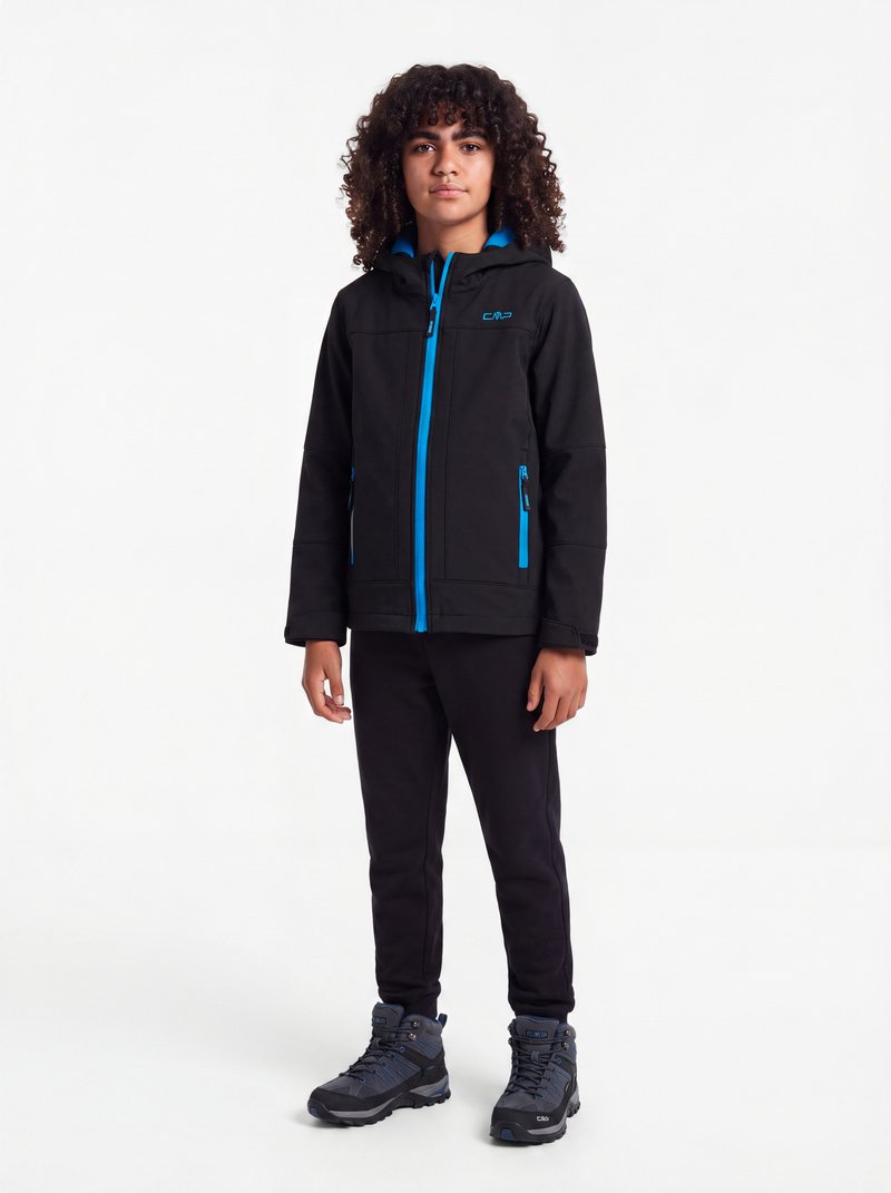 CMP KID JACKET FIX HOOD UNISEX - Veste softshell - nero/river