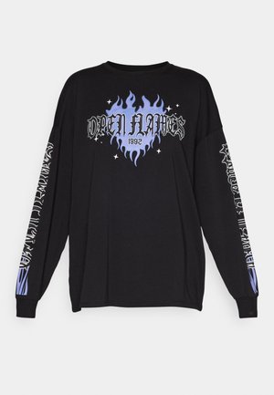Even&Odd LONGSLEEVE OPEN FLAMES - Hosszú ujjú felső - 802 - black
