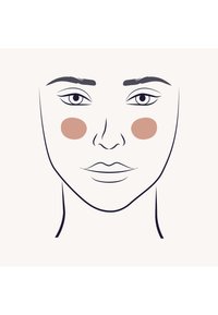 Illustrazione di un volto con tratti distintivi, tonalità di pelle chiara, guance marrone chiaro, arte a linee semplici e uno sfondo neutro.