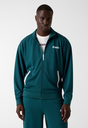 MIT HOHEM KRAGEN UND DURCHGEHENDEM REISSVERSCHLUSS - Sweater met rits - wassergrün