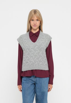 VMPIPER V NECK BOO - Bodywarmer - medium grey melange